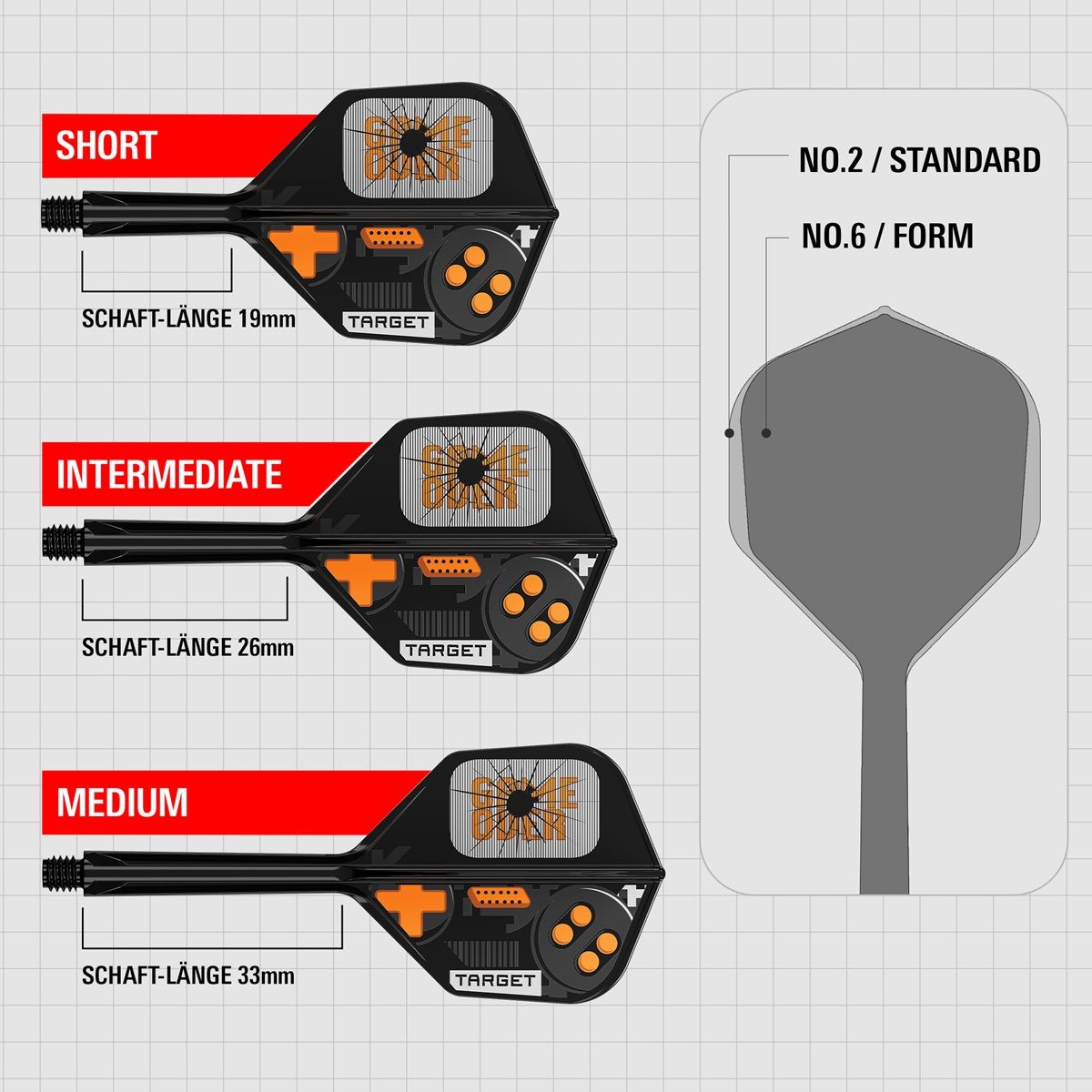 Target K-Flex Game Over Shaft/Flight System Shape No6 Shafts