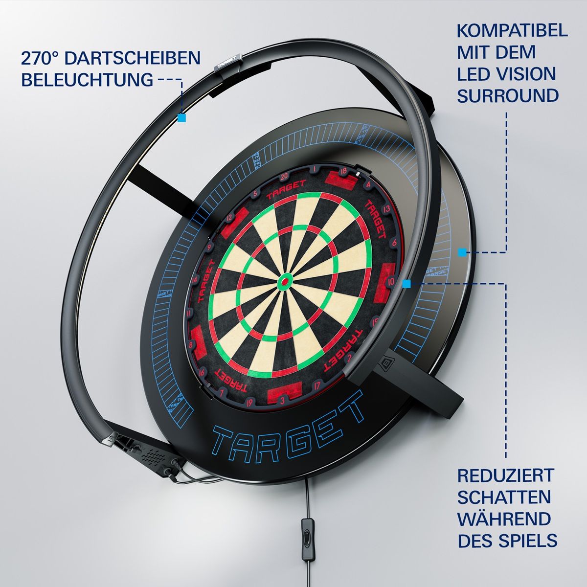 Target Corona Vision 2 Lighting System für Dartboards Dartscheiben Boardzubehör