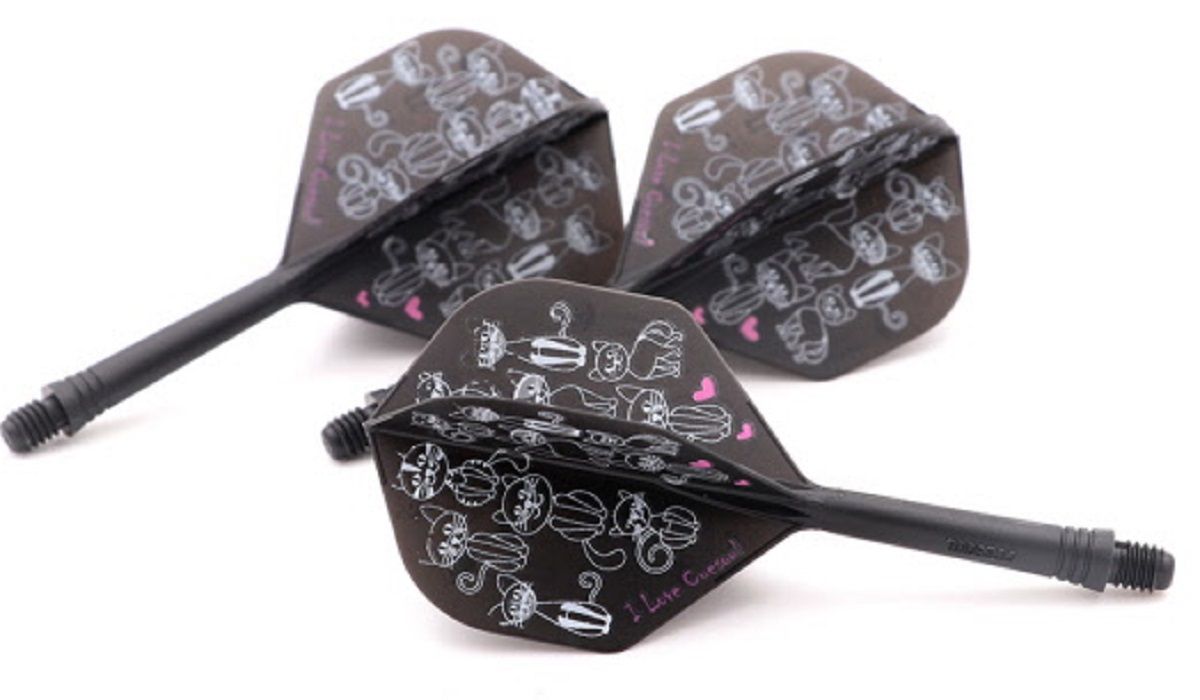 Cuesoul Dart Flight/Shaft Ak5 Catty Black Katzen Standard No2 Flights