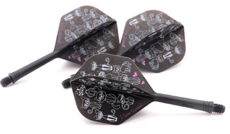 Cuesoul Dart Flight/Shaft Ak5 Catty Black Katzen Standard No2 Flights