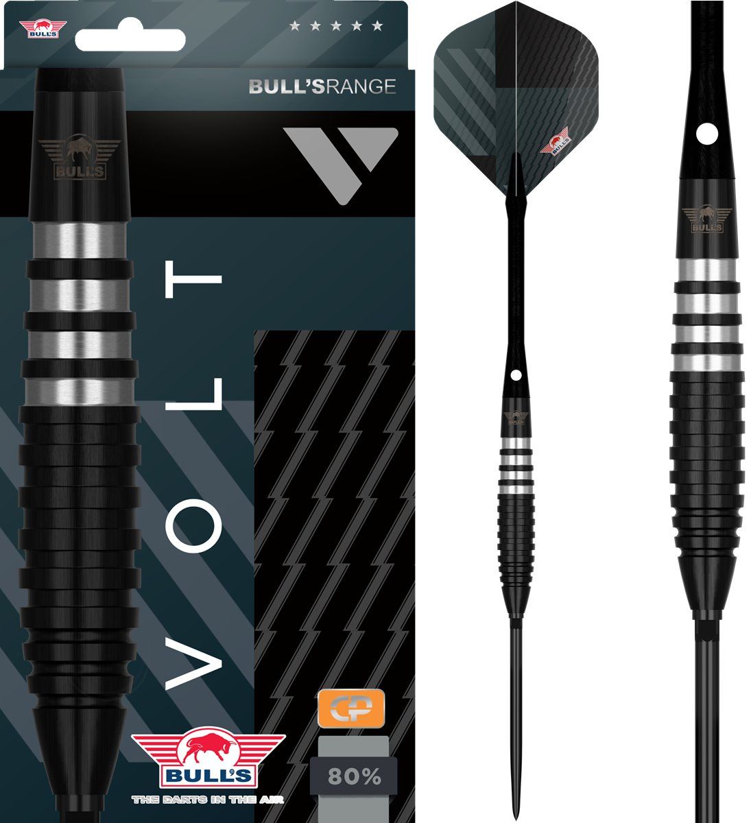 Bull´s Volt Black CP 80% Steeldarts 21/22/23 Gramm Steeldarts