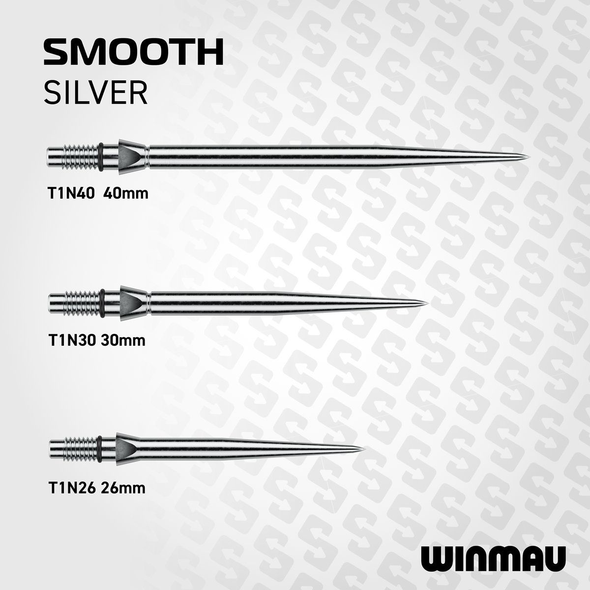 Winmau Switch Points Smooth 26/30/40 mm Silber/Schwarz Wechselspitzen