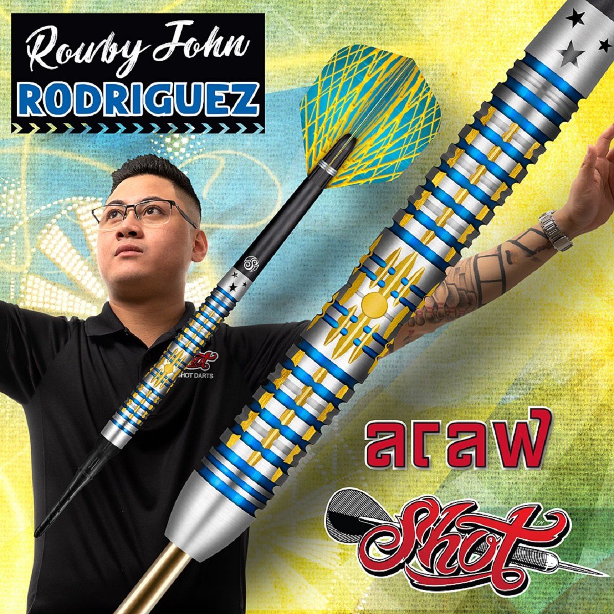 Shot Rowby-John Rodriguez Araw Steeldarts 90% 21/22/23/24/25/26 Gramm Steeldarts