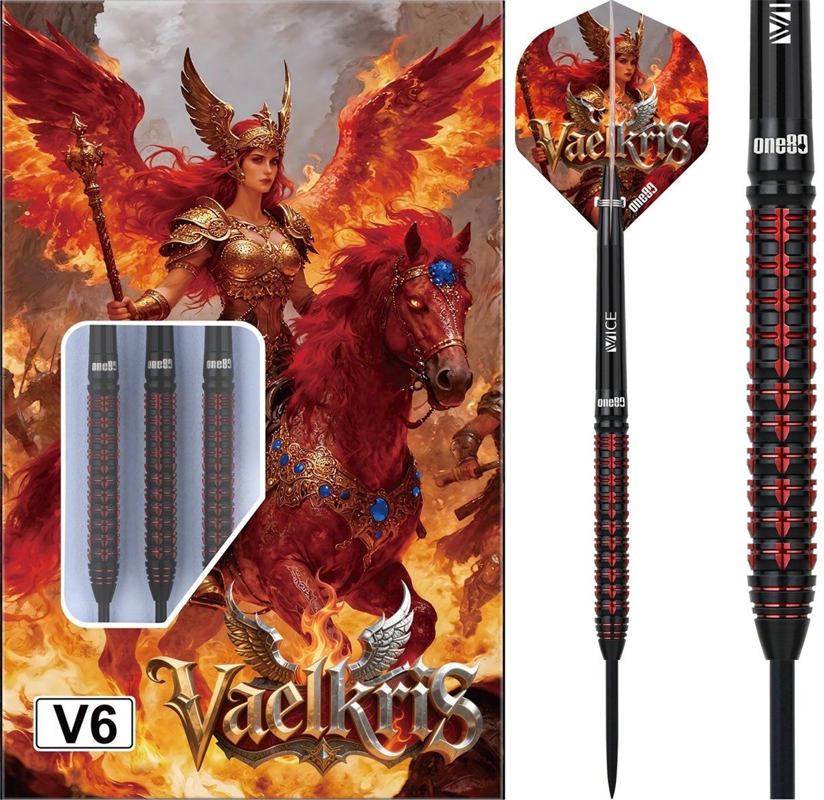 ONE80 Vaelkris V06 90% Steeldarts 22/24 Gramm Steeldarts