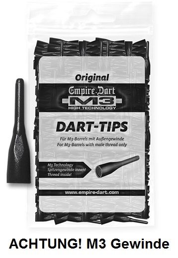 EMPIRE® Dart M3 Dart-Spitzen schwarz kurz (1.000 Stück) Soft Dart Spitzen M3