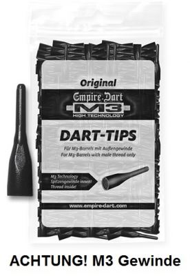 EMPIRE® Dart M3 Dart-Spitzen schwarz kurz (1.000 Stück) Soft Dart Spitzen M3
