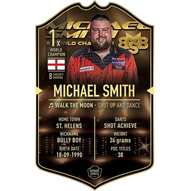 Ultimate Card Michael Smith Shot Dartspieler Karte 37 x 25 cm Fanshop