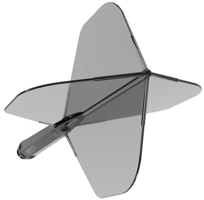 Cuesoul Dart Flight/Shaft ROST 77 Transparent Schwarz Big Standard Flights