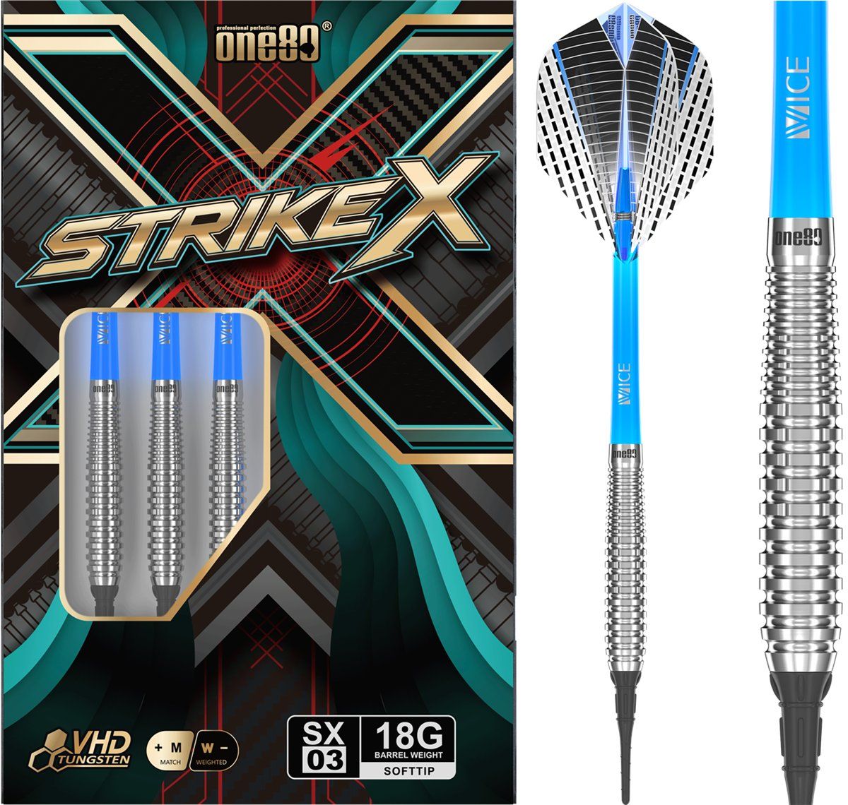 ONE80 Strike X SX03 90% Softdarts 18 Gramm Softdarts