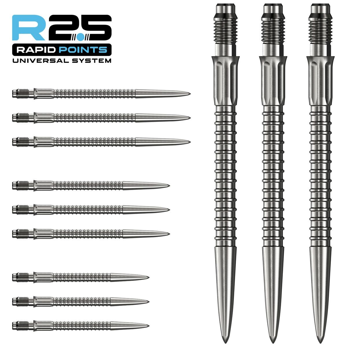 Mission R2.5 Rapid Point RP GV1 Silber/Schwarz/Gold 30/35/40 mm Wechselspitzen