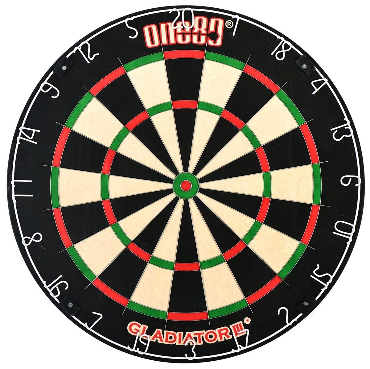 one80 Gladiator 3 Plus Dartboard mit einfacher Aufhängung Bristle Board
