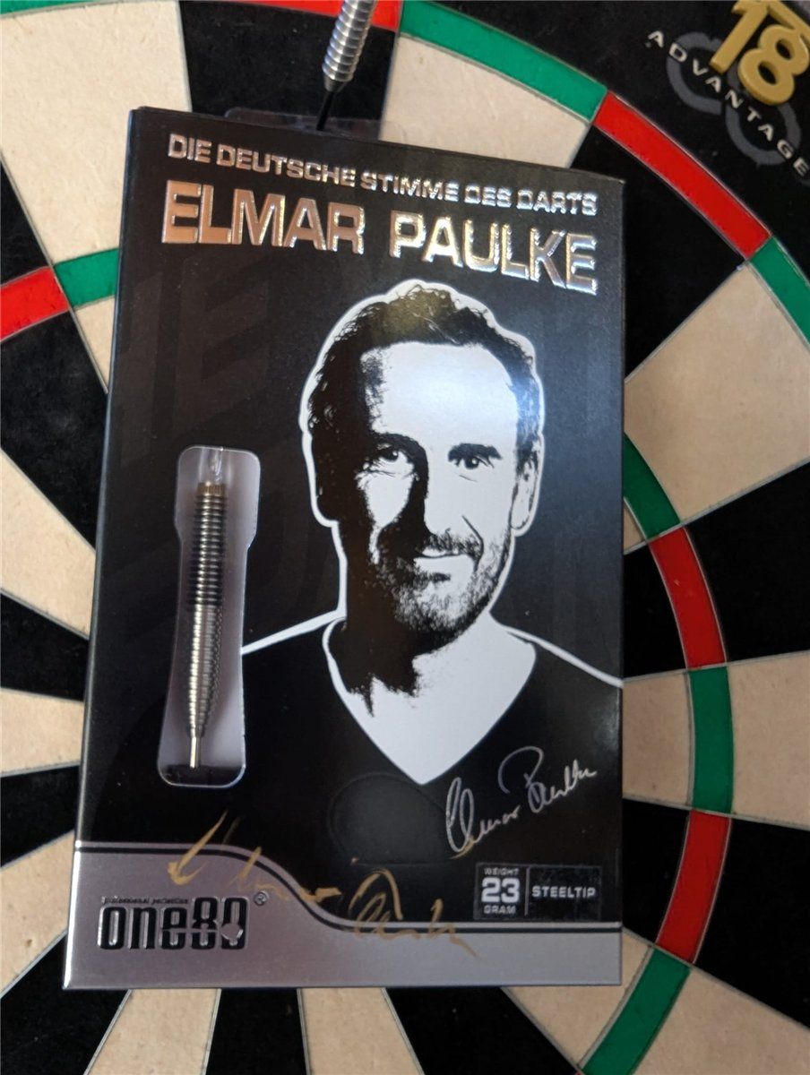 ONE80 Elmar Paulke Signature Dart Steel Darts 23g mit Autogramm Steeldarts