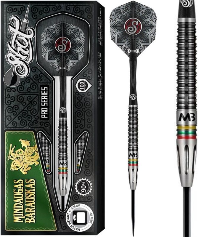 SHOT!Pro Series Mindaugas Barauskas 90% Tungsten Steeldart 25 Gramm Steeldarts