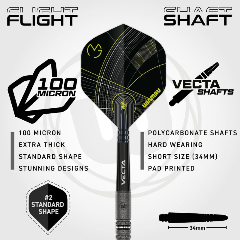 Winmau Michael van Gerwen MVG Signature Edition 90% Steeldarts 22/23/24 Gramm Steeldarts