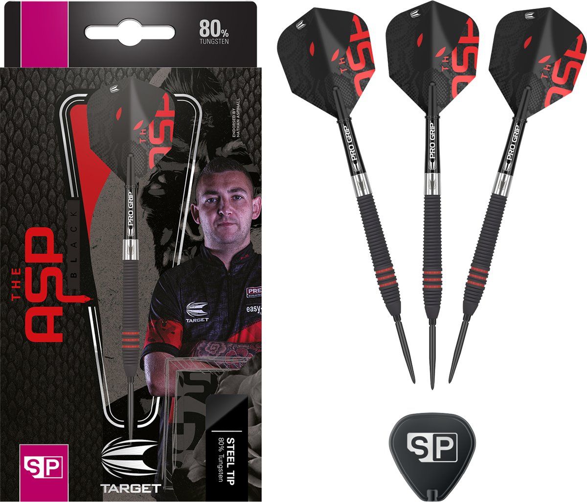 Target Nathan Aspinall Black Swiss Point 80% 2023 Steeldarts 22/24 Gramm Steeldarts