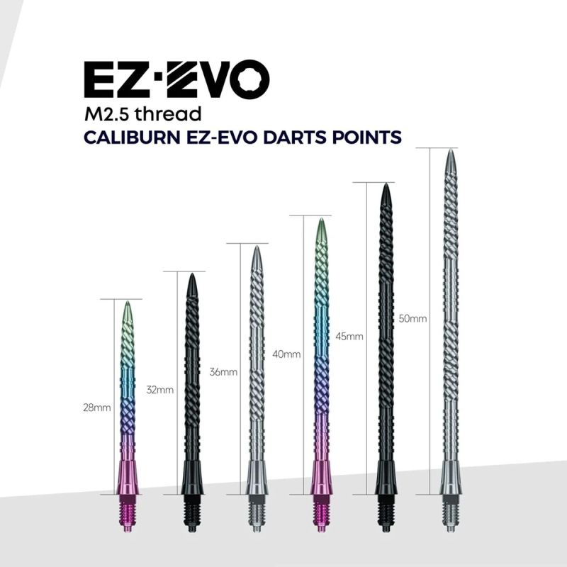 Caliburn EZ EVO Points Helix Groove Schwarz 28/32/36/40/45/50 mm Wechselspitzen