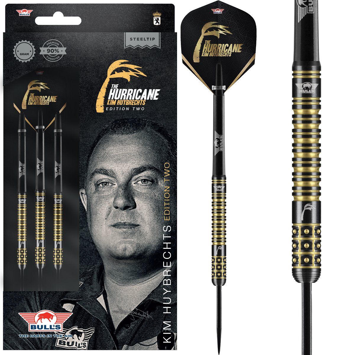 Bull's Kim Huybrechts 90% Black E2 24/25 Gramm Steeldarts Steeldarts