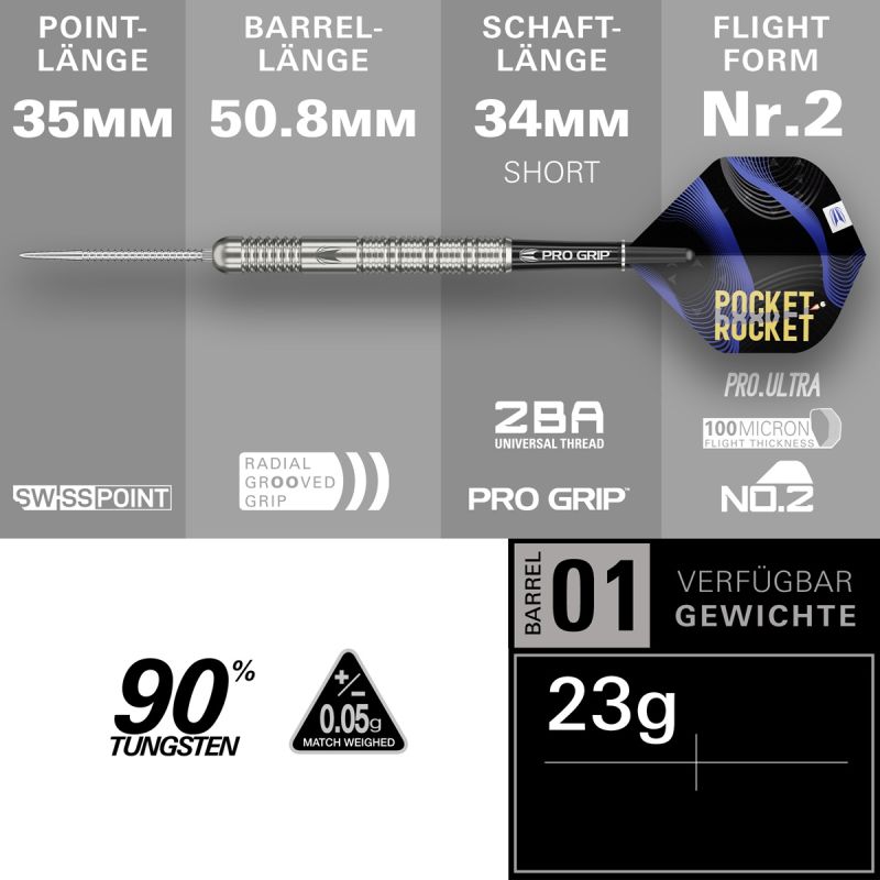 Target Justin Hood SP 90% Steeldarts 23 Gramm Steeldarts