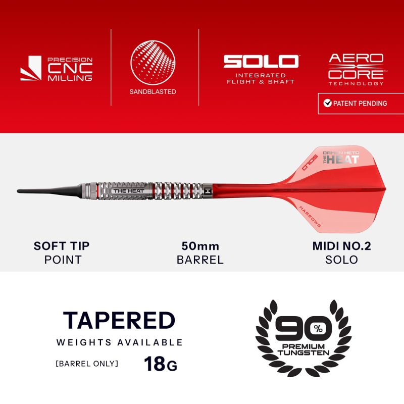 Harrows Damon Heta GEO 90% Softdarts 18 Gramm Softdarts