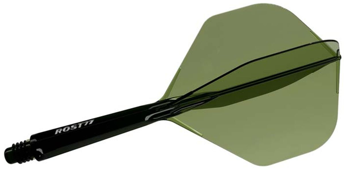 Cuesoul Dart Flight/Shaft ROST 77 Transparent Dunkel Grün Big Standard Flights