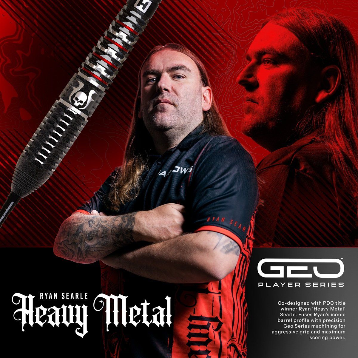 Harrows Ryan Searle GEO Quick Point 90% Steeldarts 22/23/24/26/30/32 Gramm Steeldarts