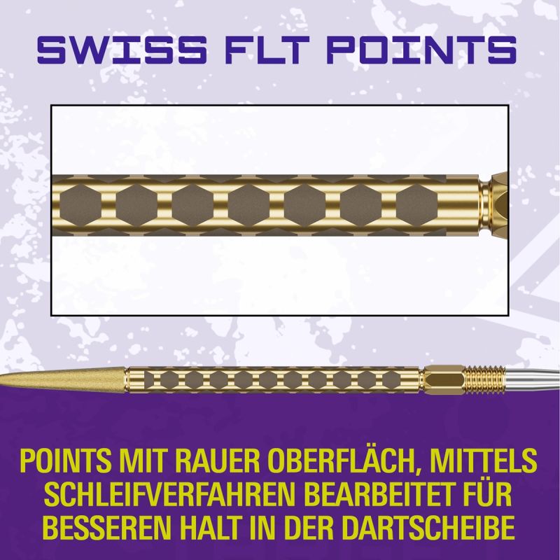 Target Swiss Point FLT 30/35/42 mm Gold/Schwarz/Silber Wechselspitzen