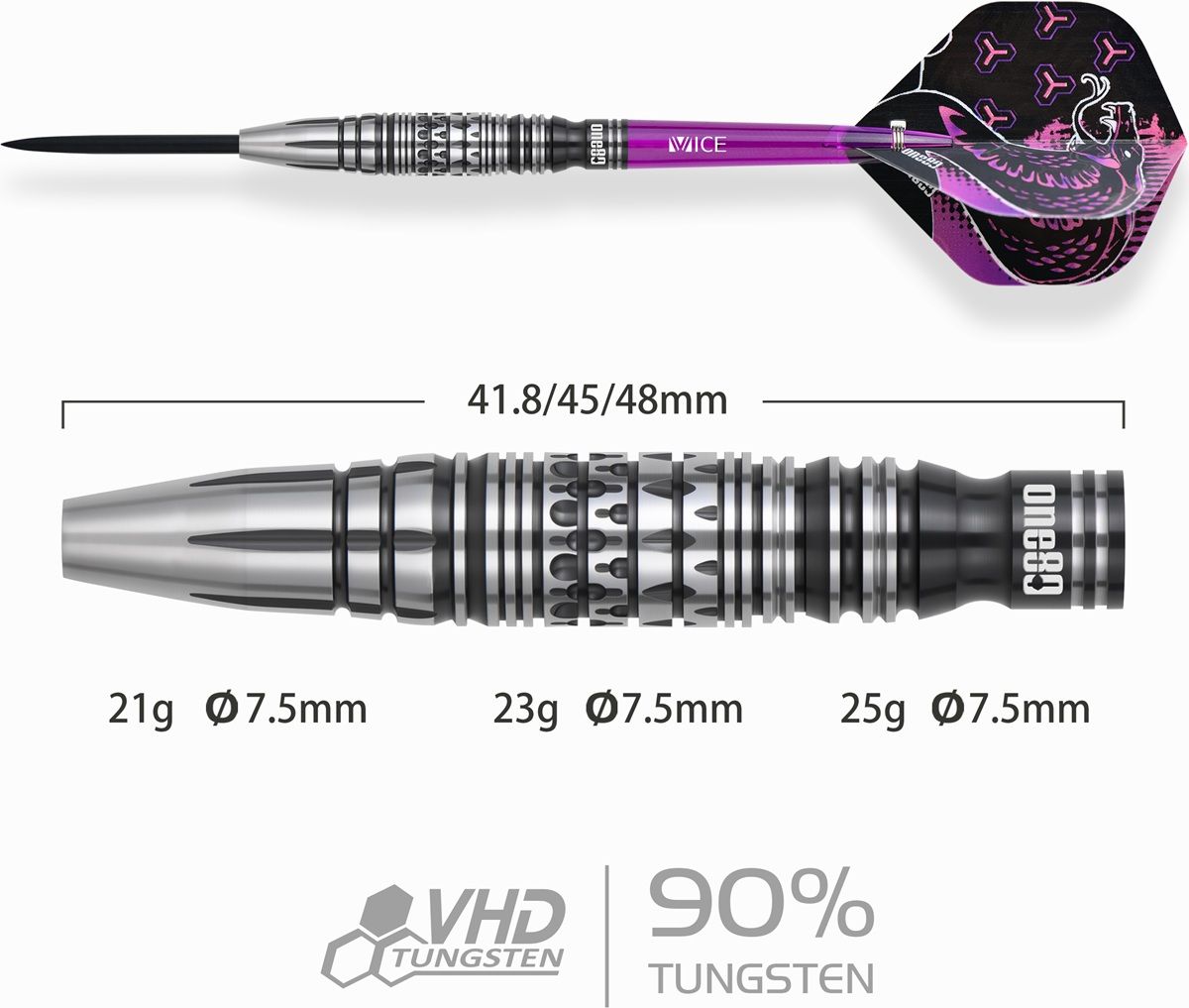 ONE80 Jelle Klaasen V3 90% Steeldarts 23 Gramm Steeldarts