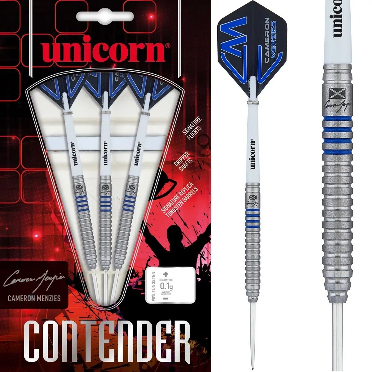 Unicorn Contender Cameron Menzies 90% Phase 2 Steeldarts 21/23/25 Gramm Steeldarts