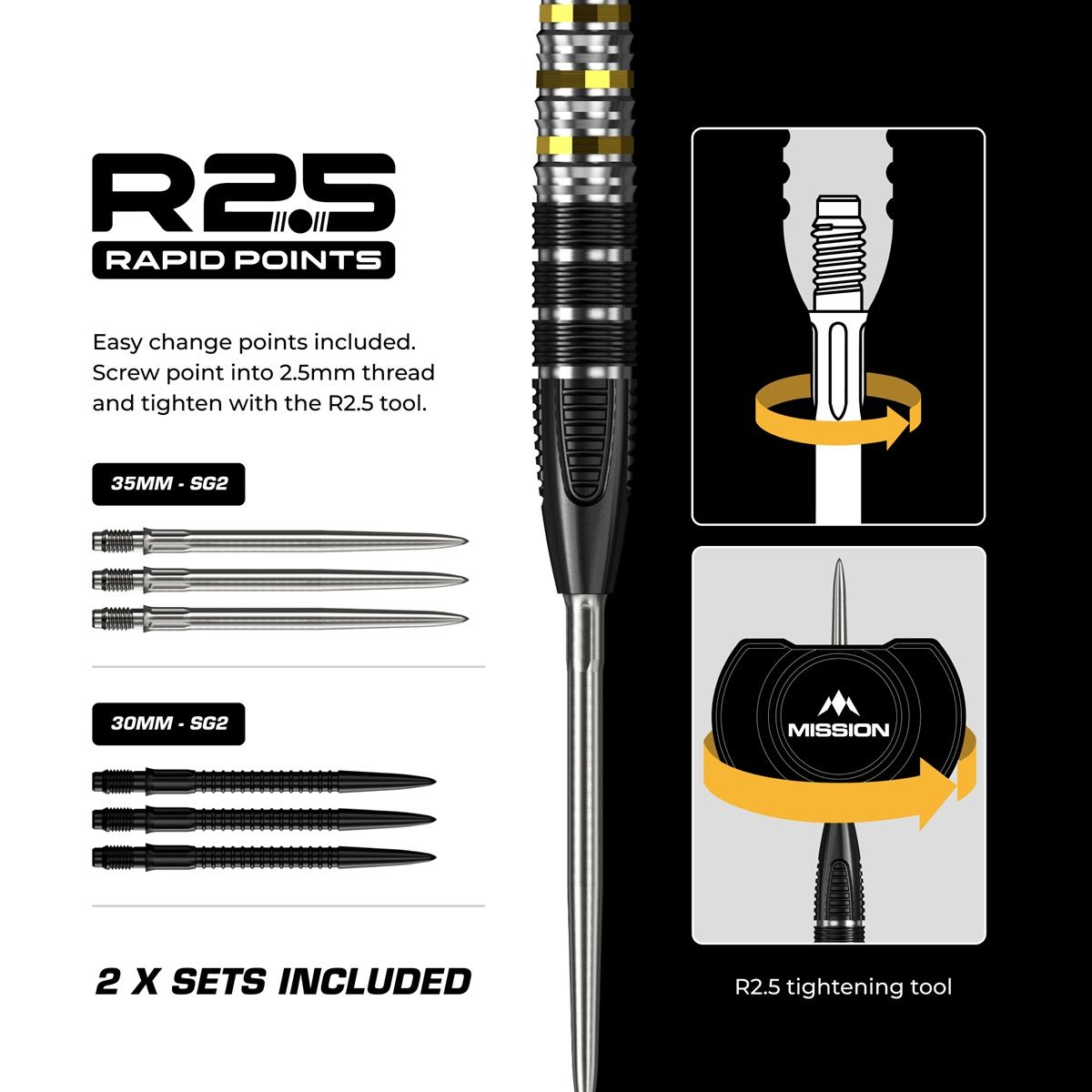 Mission Astro RP 95% Steeldarts 22/24 Gramm Steeldarts