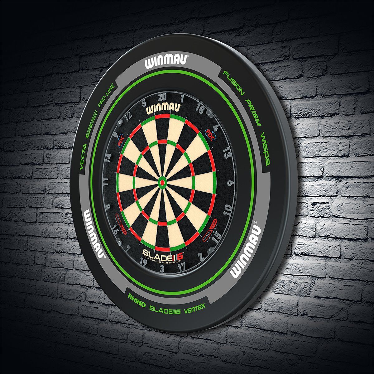 1 tlg. Winmau Advance Schwarz/Grün Catchring Dart Surround Auffangring