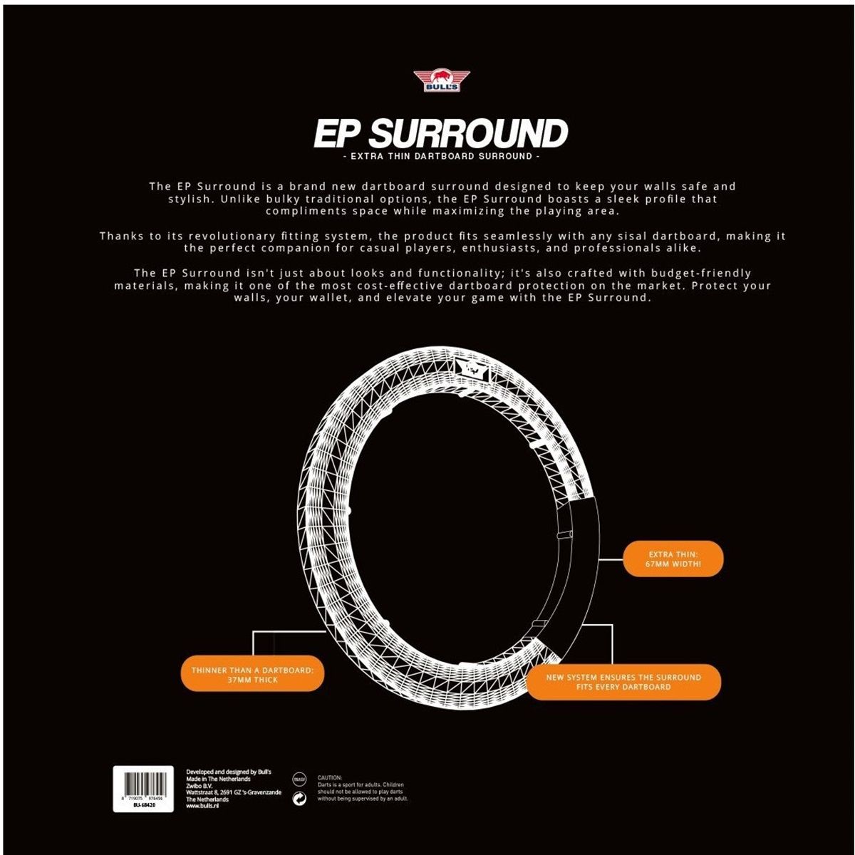 1 tlg. Bull´s EP Dart Catchring Dart Auffangring Surround Slim ohne Druck Auffangring