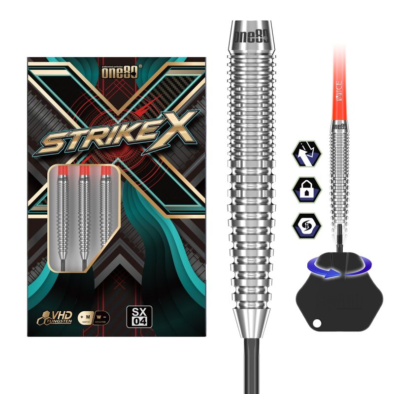 ONE80 Strike X SX04 90% Steeldarts 21/23/25 Gramm Steeldarts