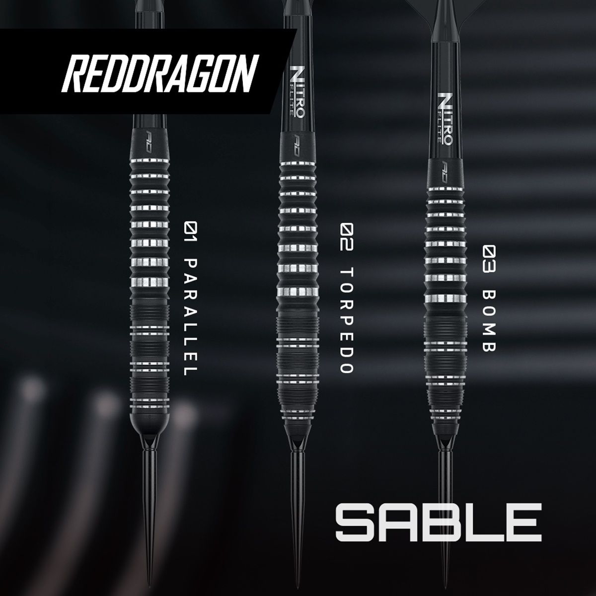 Reddragon Sable Bomb Switch Point 90% Steeldarts 22/24/26 Gramm Steeldarts