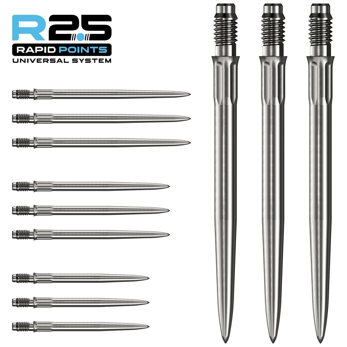 Mission R2.5 Rapid Point RP SM1 Silber/Schwarz 30/35/40 mm Wechselspitzen