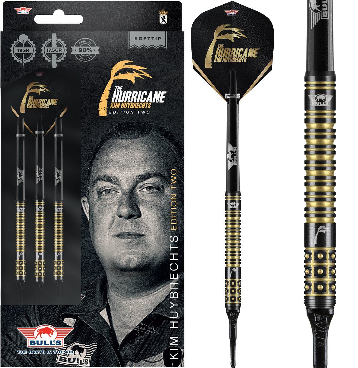 Bull's Kim Huybrechts 90% Black Edition 2 Softdarts 19 Gramm Softdarts