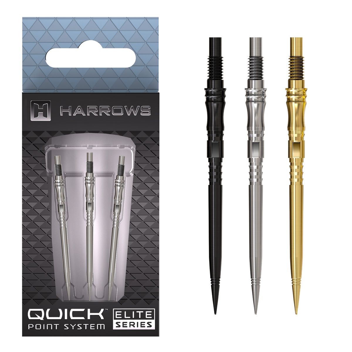 Harrows Quick Points Apex Axis 30/35/40 mm Silber/Schwarz/Gold Wechselspitzen