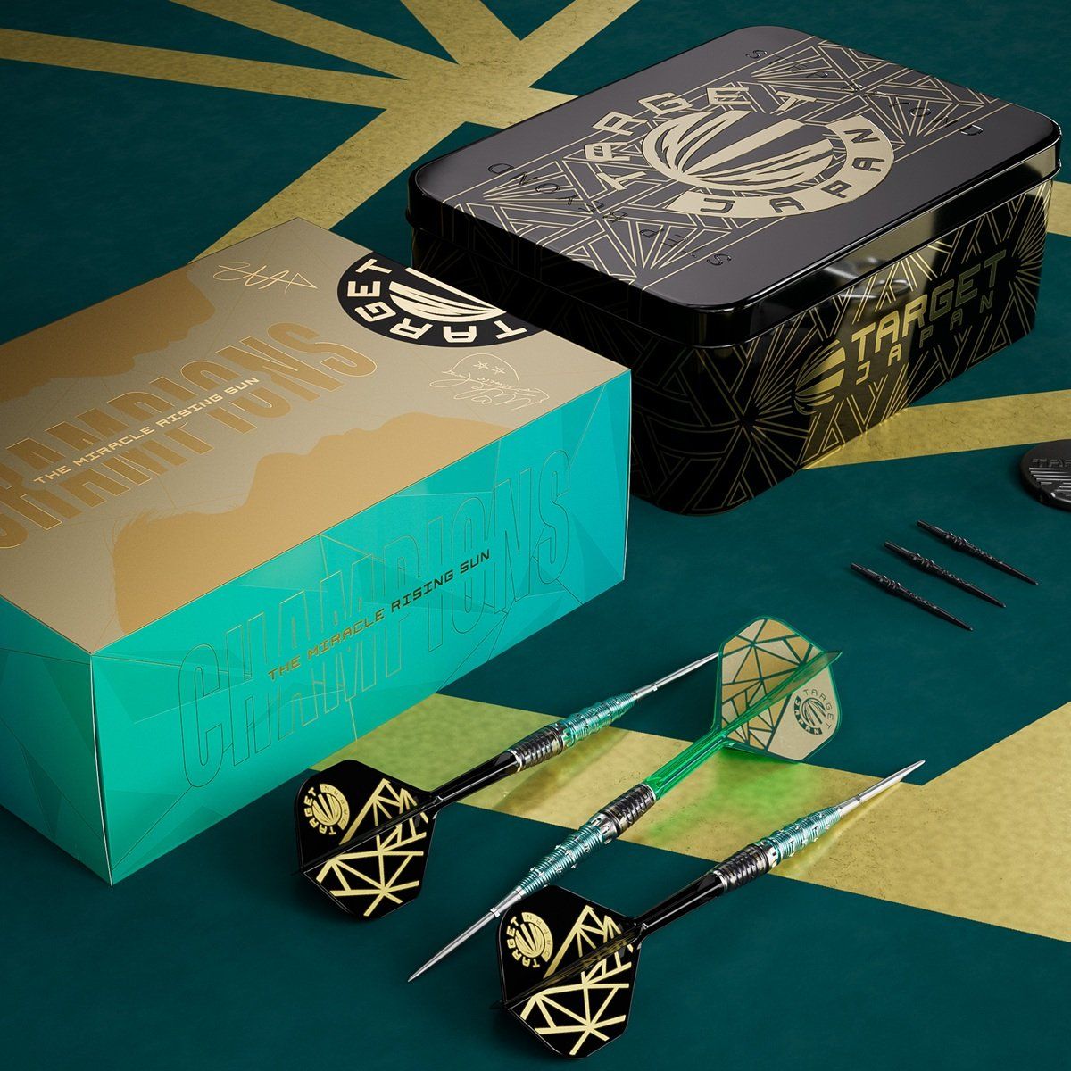 Target The Miracle Rising Sun Limited Edition Champions Set Swiss Point 95% Steeldarts 23/25 Gramm Steeldarts
