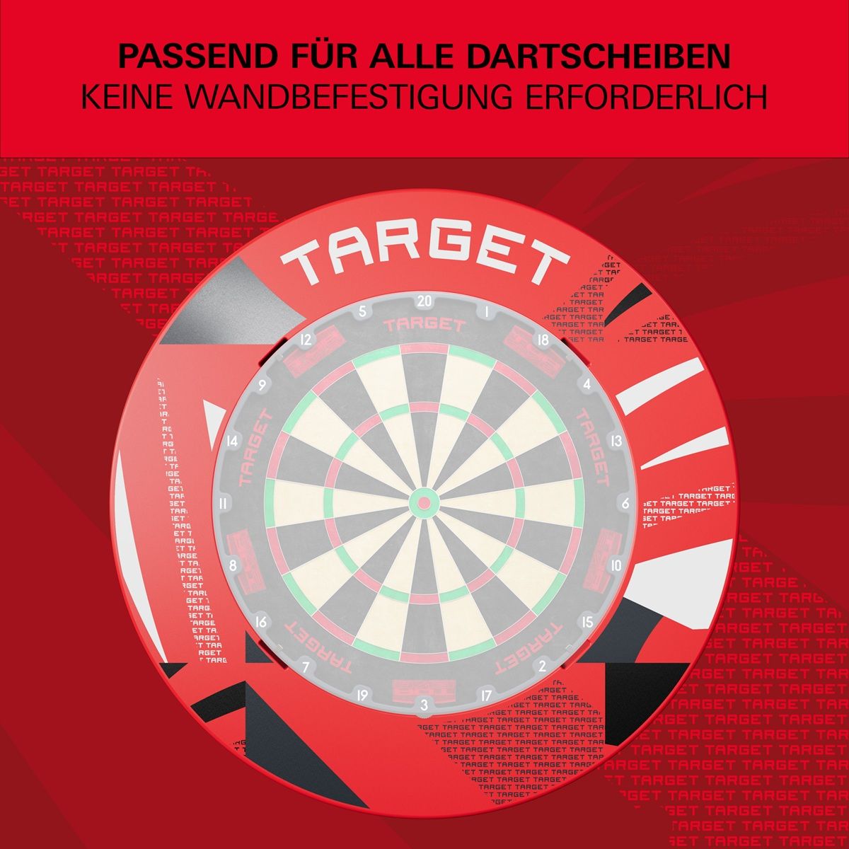 Target Patterned Notched Surround Catchring Schwarz/Rot/Grau Auffangring