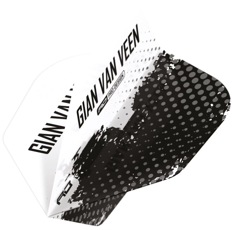 Reddragon Dartflight RD Pro Player Gian van Veen Black & White No. 6 Shape Flights
