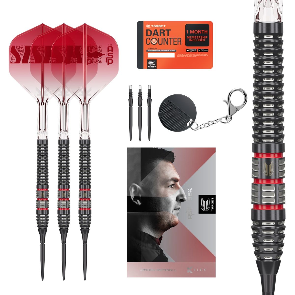 Target Nathan Aspinall 95K Swiss Point 95% Steeldarts 22/24/26 Gramm Steeldarts