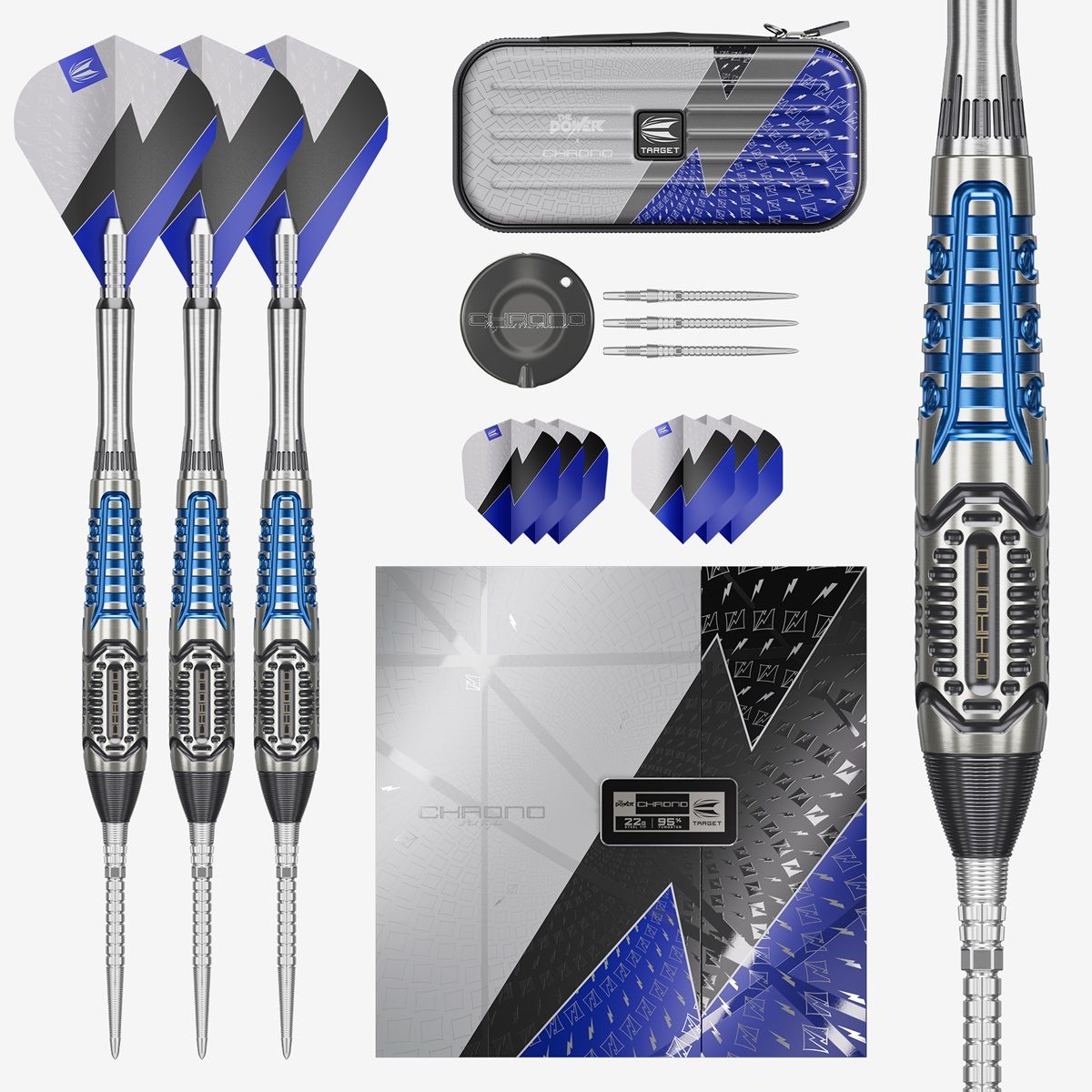 Target Phil Taylor Power Chrono SP 95% Steeldarts 22/24/26 Gramm Steeldarts