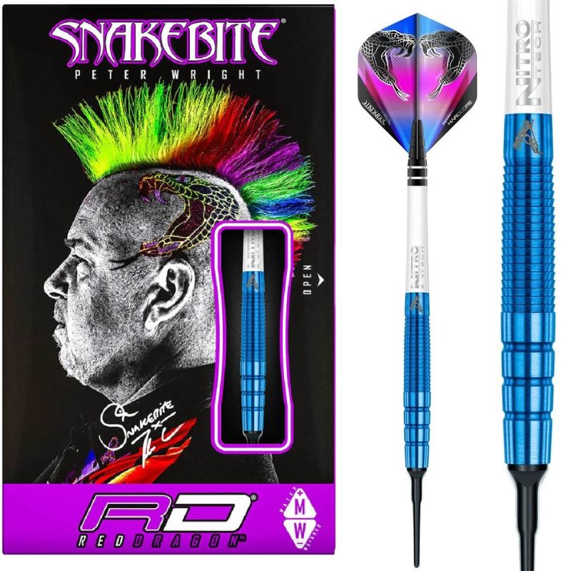 RedDragon Peter Wright Snakebite PL15 Blue 18g Softdarts