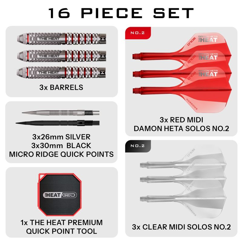 Harrows Damon Heta GEO Quick Point 90% Steeldarts 22/23/24/25 Gramm Steeldarts