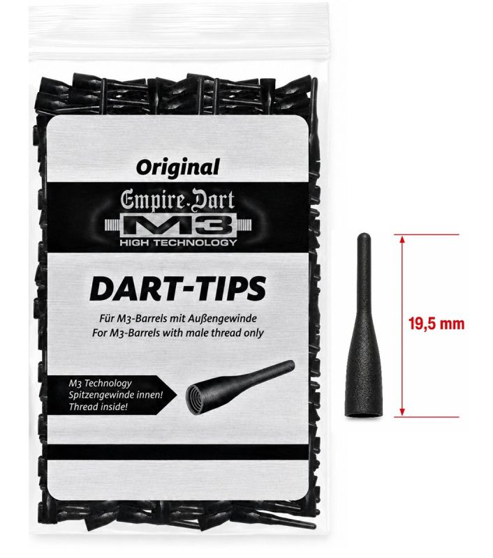 Dart M3 Dart-Spitzen schwarz (50 Stück) kurz Soft Dart Spitzen M3