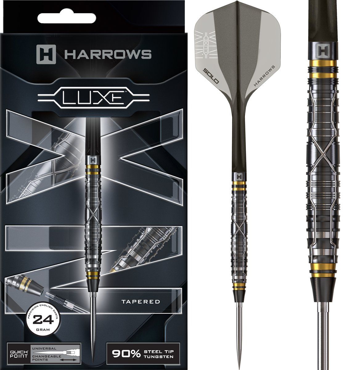 Harrows NX Luxe Quick Point 90% Steeldarts 22/23/24 Gramm Steeldarts