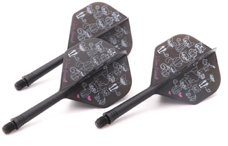 Cuesoul Dart Flight/Shaft Ak5 Catty Black Katzen Standard No2 Flights