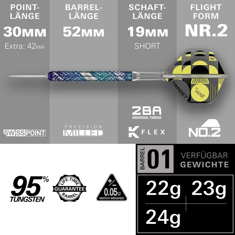 Target Luke Littler Edge Swiss Point 95% Steeldarts 23 Gramm Steeldarts