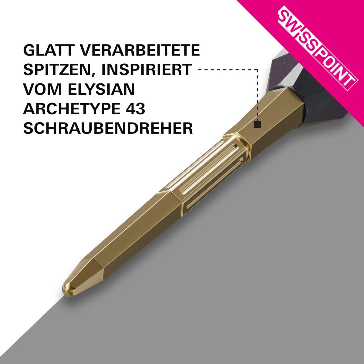 Target Swiss Point Elysian Archetype 43 30/35/42 mm Gold/Schwarz/Silber Wechselspitzen