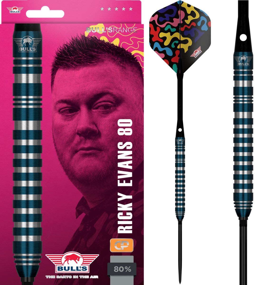 Bull´s Ricky Evans Blue CP 80% Steeldarts 21/23 Gramm Steeldarts