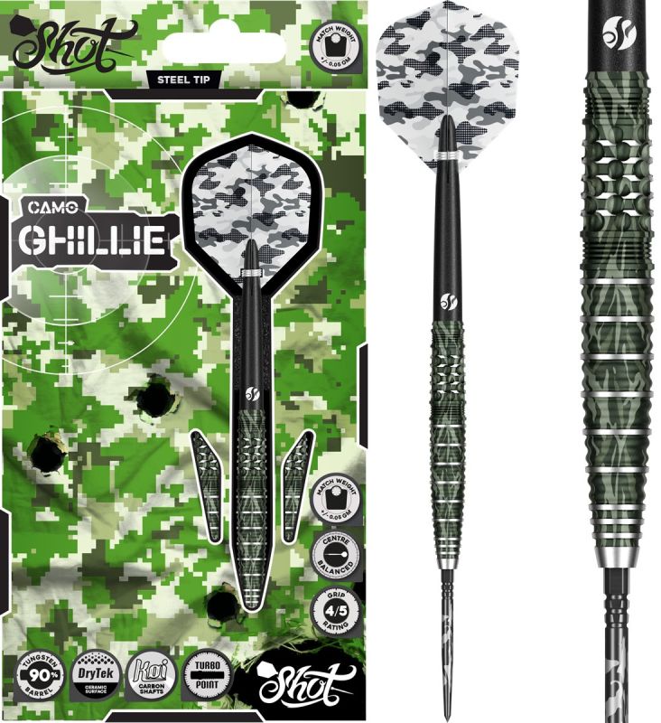 Shot! Camo Ghille TP 90% Steeldart 23/24/25 Gramm Steeldarts